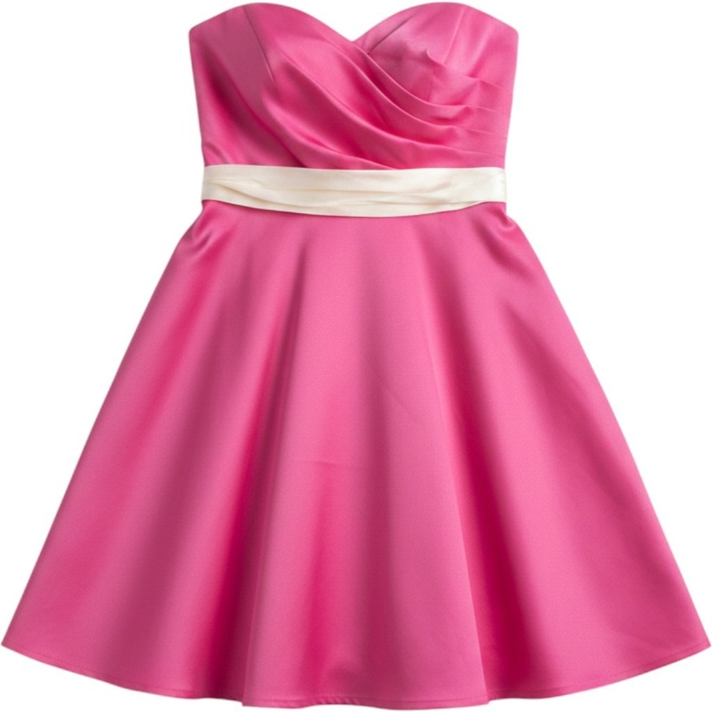 Mori Lee Cocktail Dress Womens 4 Pink Strapless Satin Formal Wedding Bridesmaid